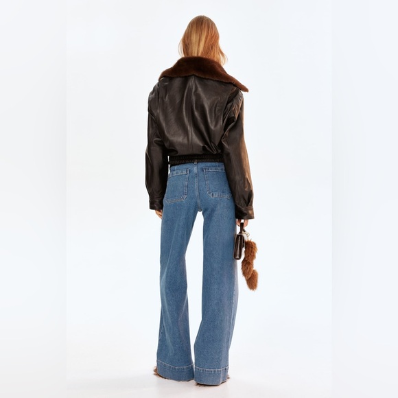 H&M HIGH WAIST WIDE LEG JEANS Size 6 - Picture 3 of 9